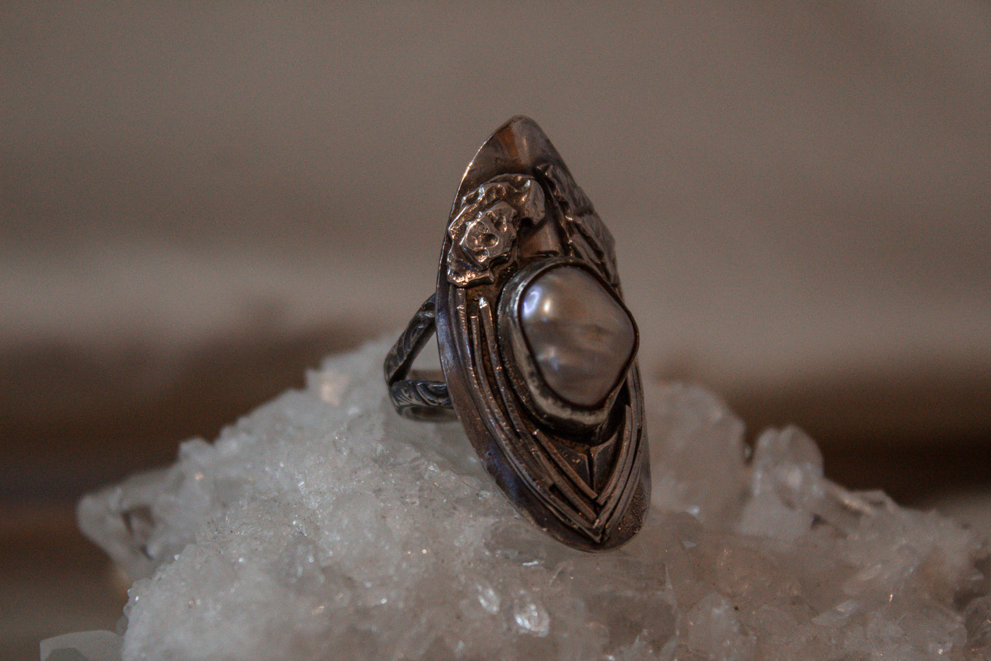 "Ocean’s Embrace" Shield Ring