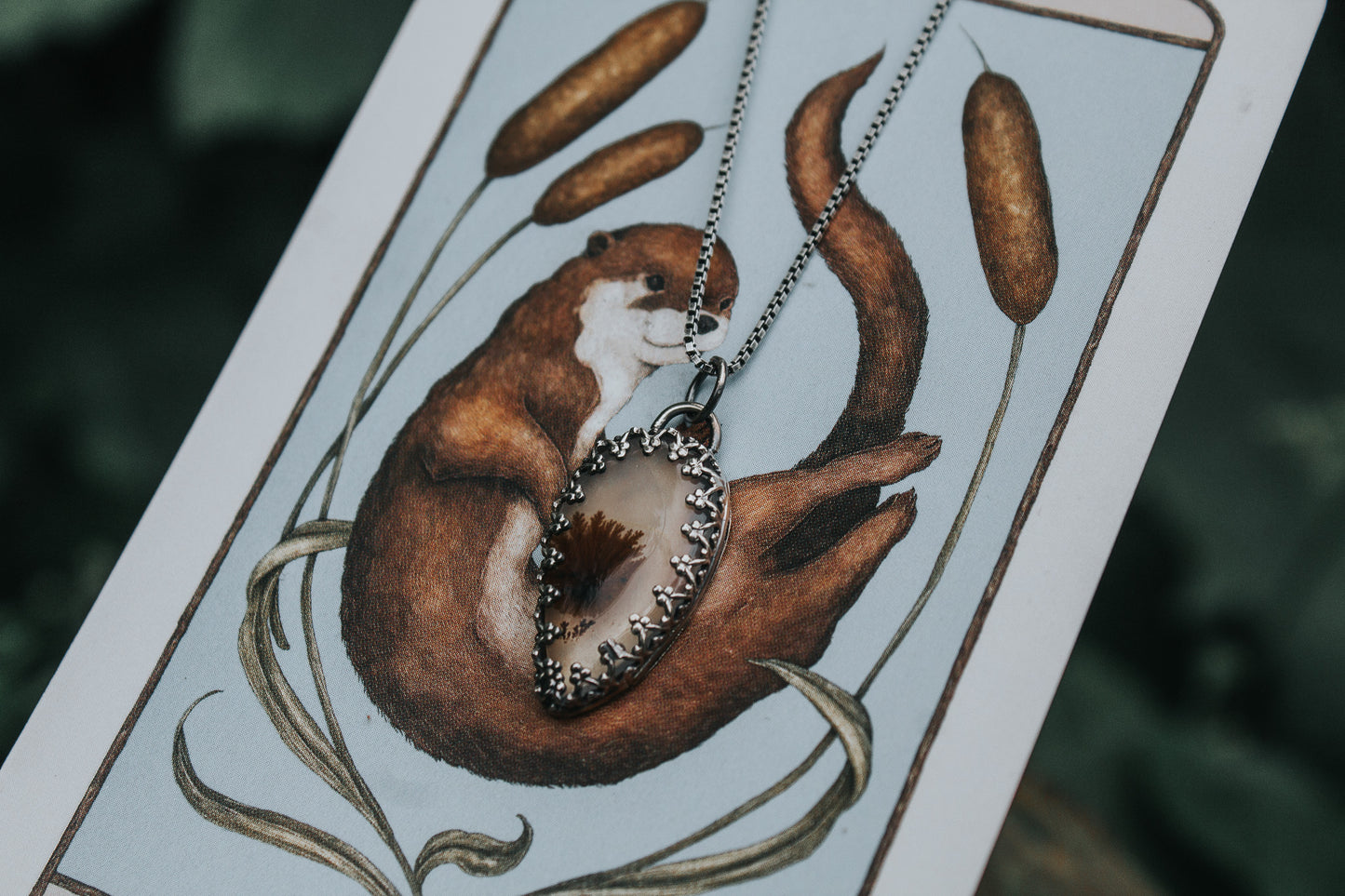 "The Otter & Cattail" Oracle Necklace