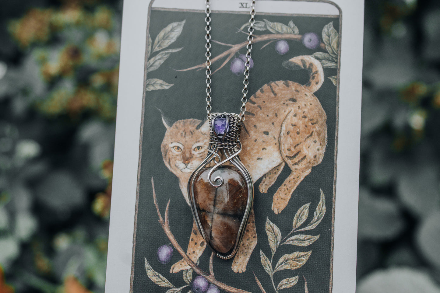 "The Bobcat & Blackthorn" Oracle Necklace