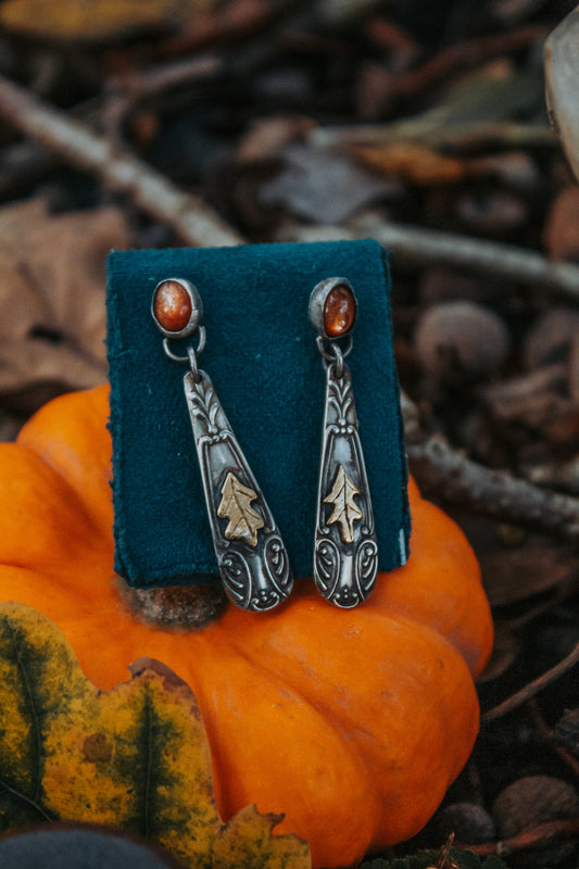 Sunstone Spoon Earrings