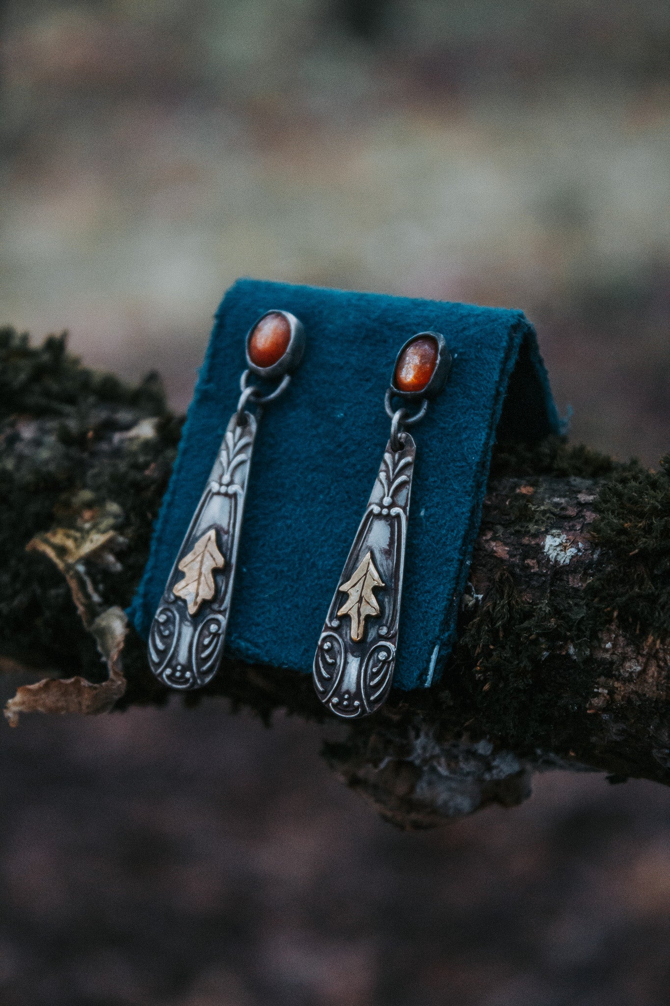 Sunstone Spoon Earrings