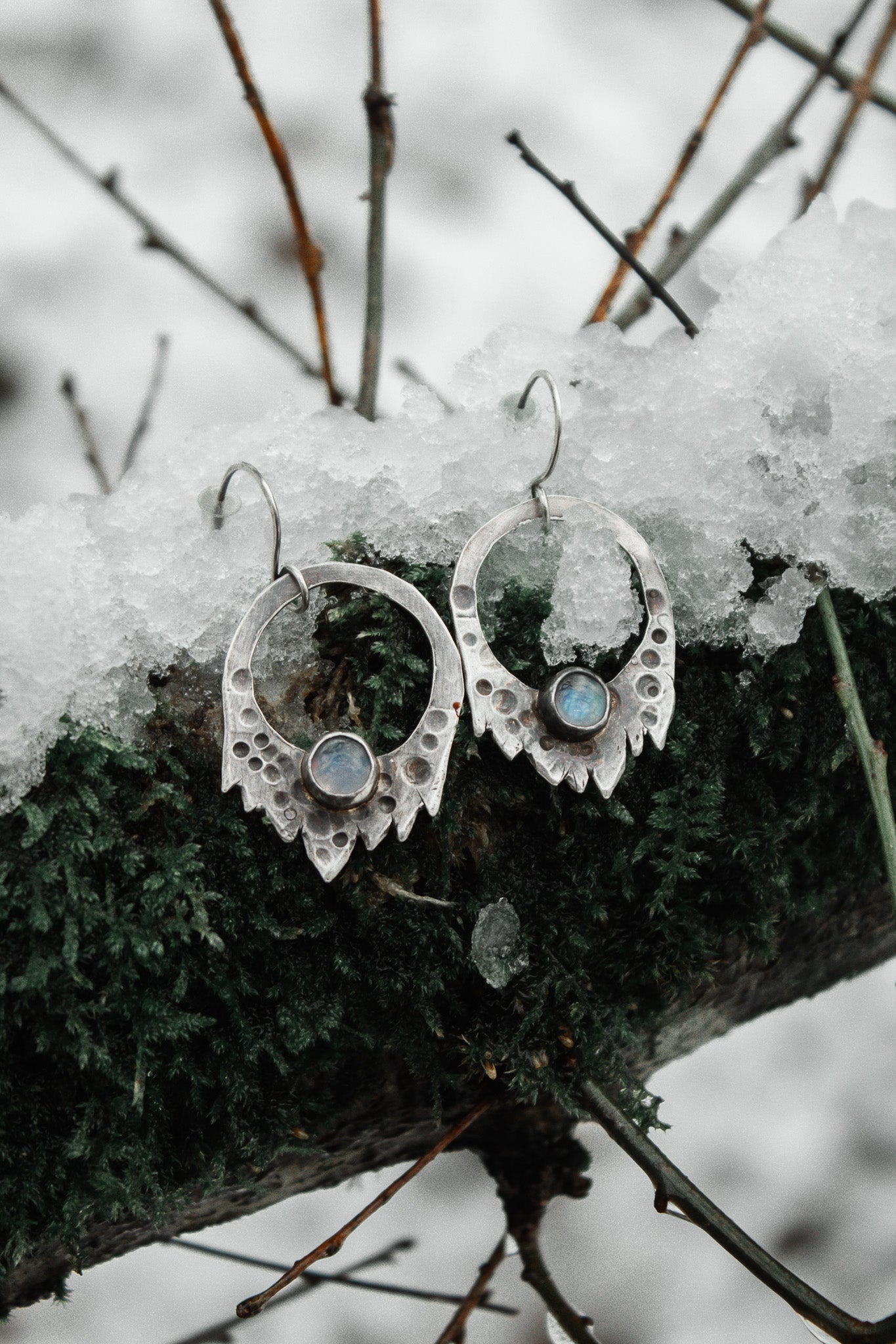 "Icicle Hoops"  Earrings