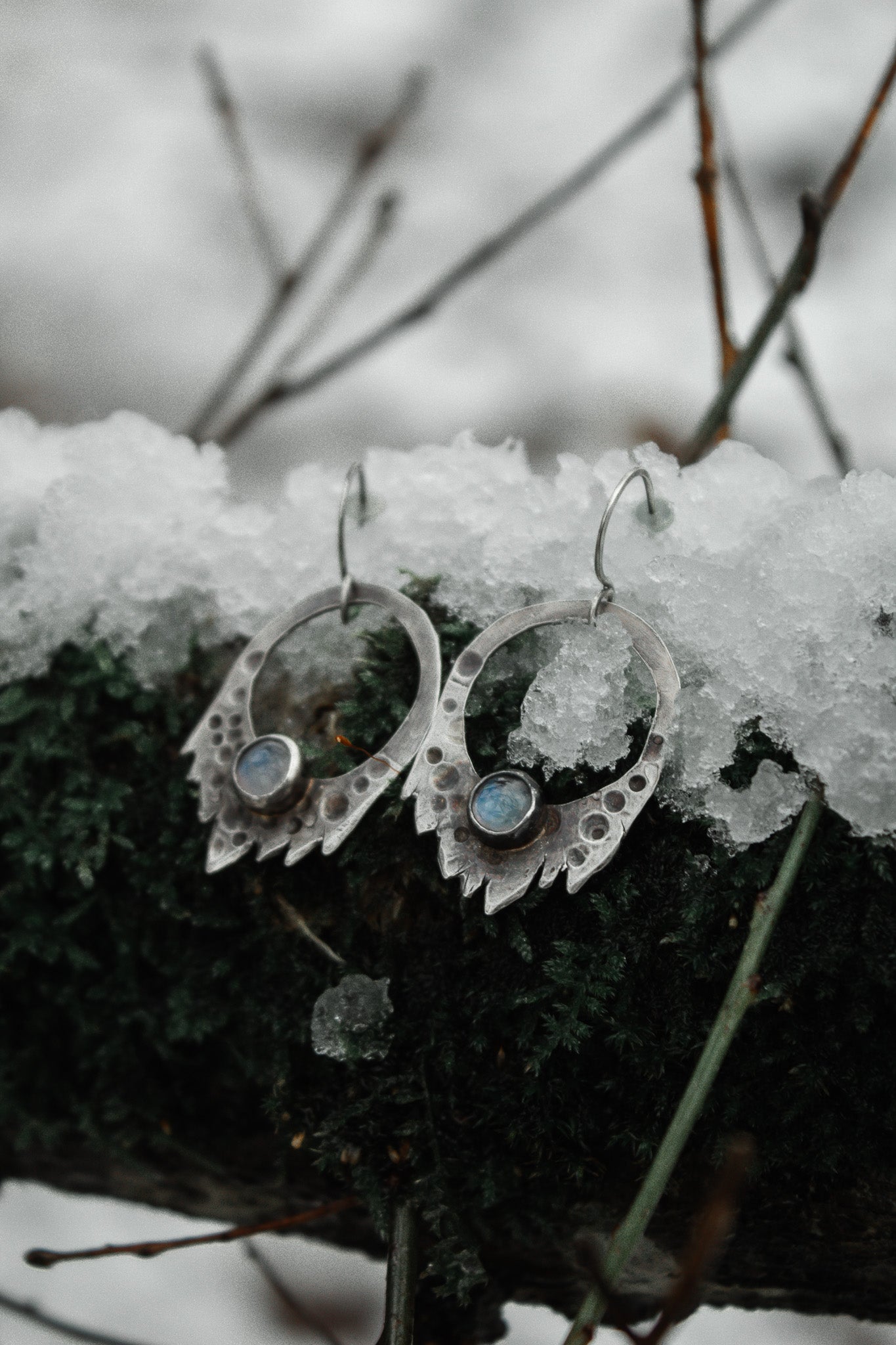 "Icicle Hoops"  Earrings