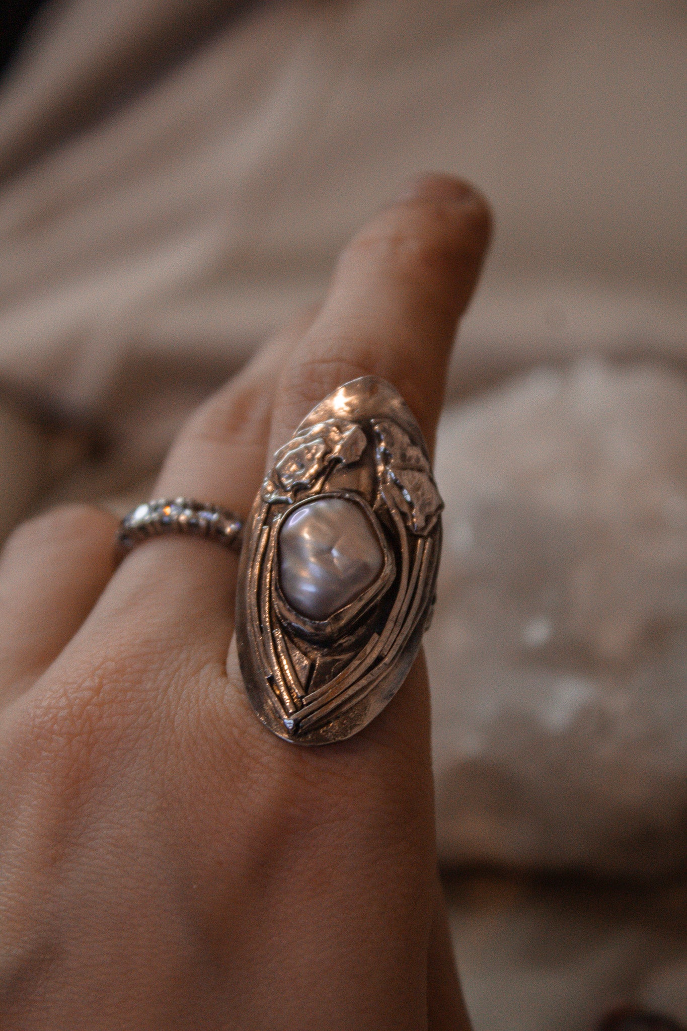 "Ocean’s Embrace" Shield Ring