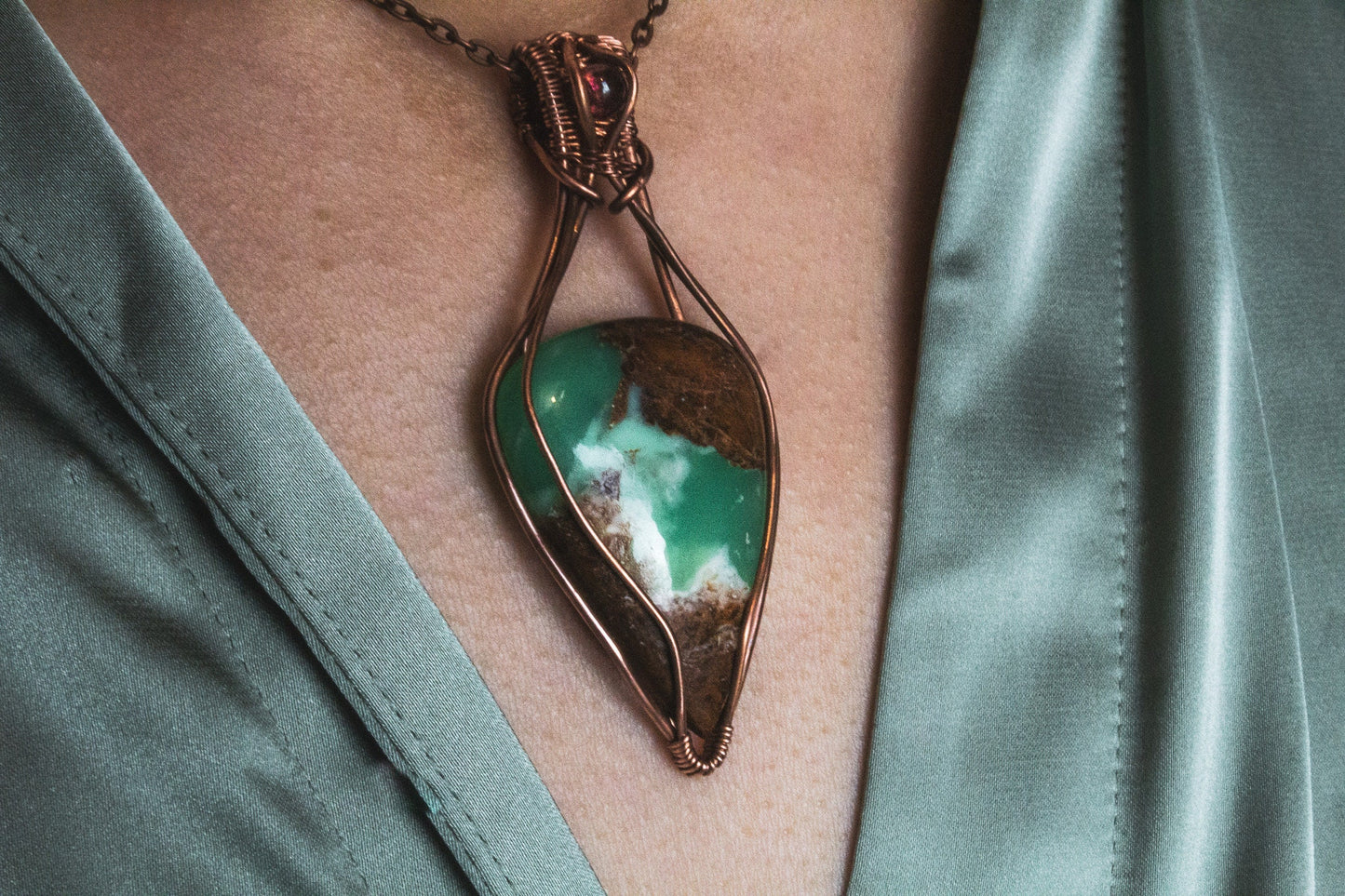 Australian  Bi-Colour Chrysoprase Necklace